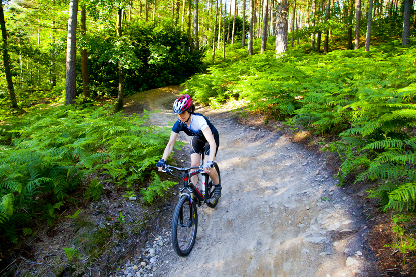 Mountain biking on the Barry Knows Best trail in Surrey women's cycling