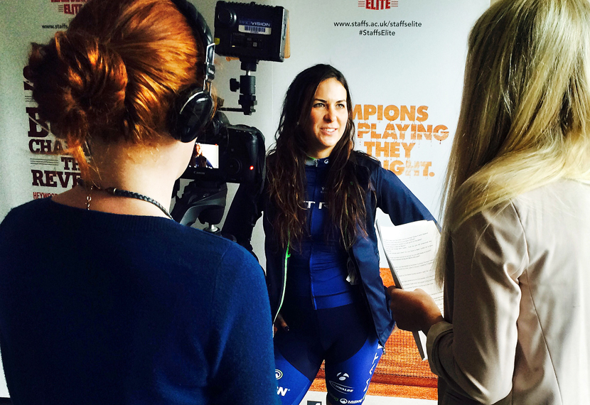 Lucy Martin in front of the camera